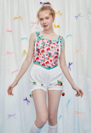 [Officially Licensed] Strawberry Shortcake x Micotaku Strawberry Mint Cookie Corset Top